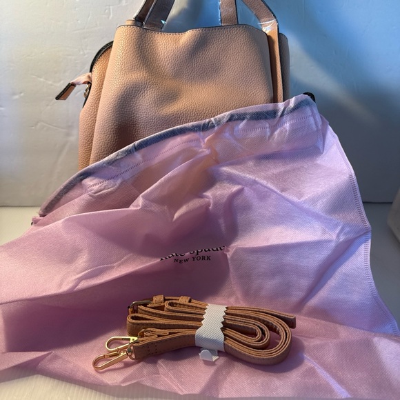 Kate Spade Knot Blush Pink Leather purse NEW medium Dust Bag and long Strap - Picture 14 of 14